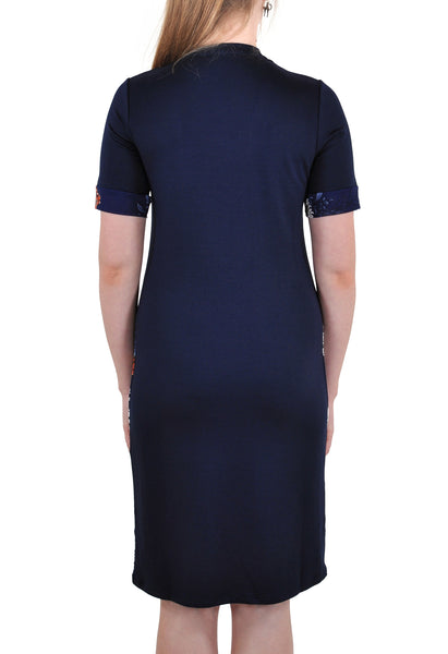 SHORT SLEEVE MID LENGTH DRESS SIDE FLORAL