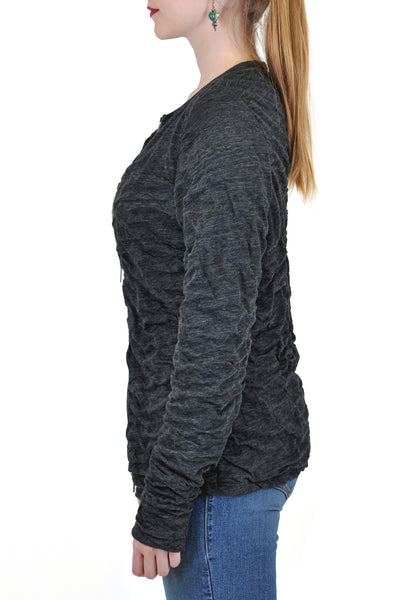 LONG SLEEVE DOUBLE FACE ZIP UP CARDIGAN