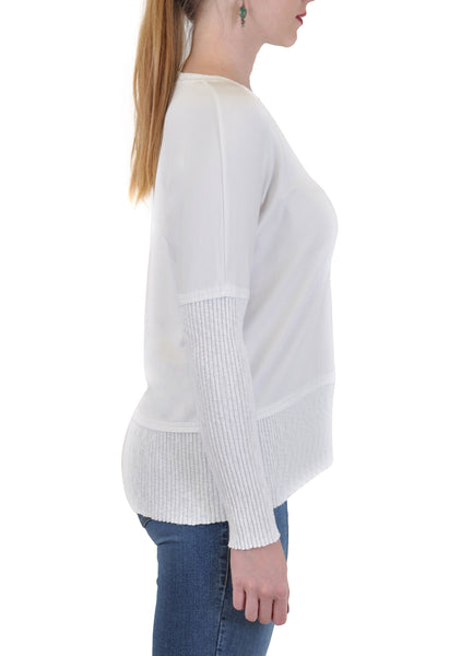 LONG SLEEVE V NECK TOP RIB BAND