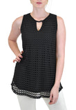 KEYHOLE SLEEVELESS BLOUSE TUNIC