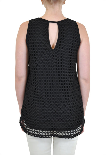 KEYHOLE SLEEVELESS BLOUSE TUNIC