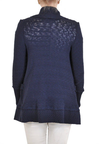Navy Ribbed Cardigan