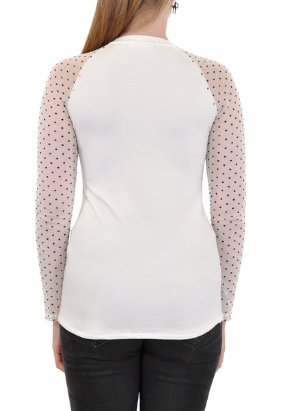 LONG SLEEVE V NECK MESH SLEEVES
