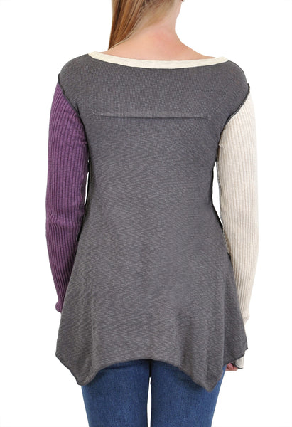 LONG SLEEVE CREW COLOR BLOCKED SLEEVES