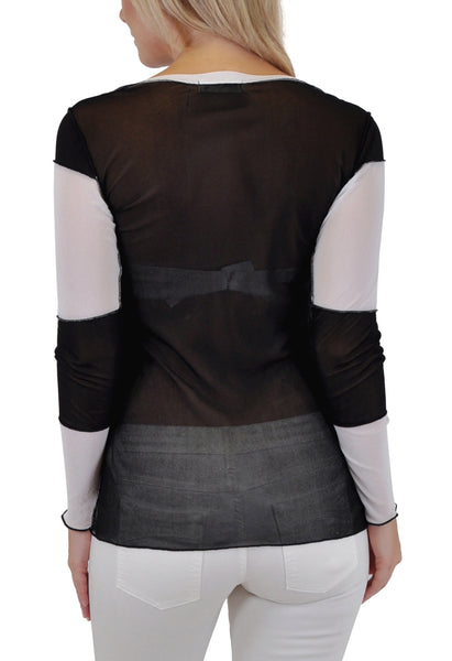 LONG SLEEVE MESH MIXED MEDIA