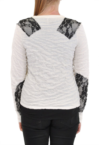 LONG SLEEVE CARDIGAN LACE TRIM