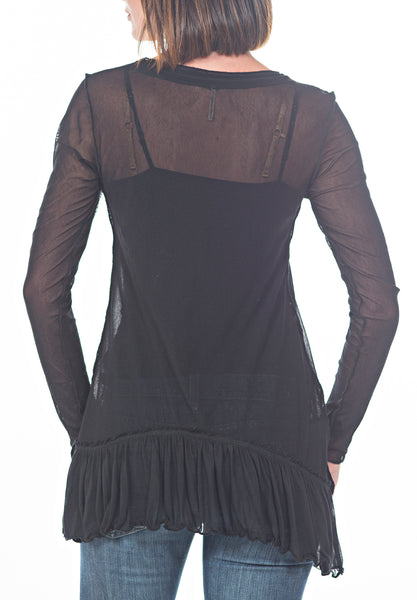 LS MESH TOP - PTJ TREND: Women's Designer Clothing