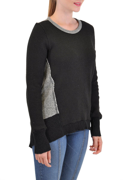 LONG SLEEVE CREW ASSYMETRICAL BACK