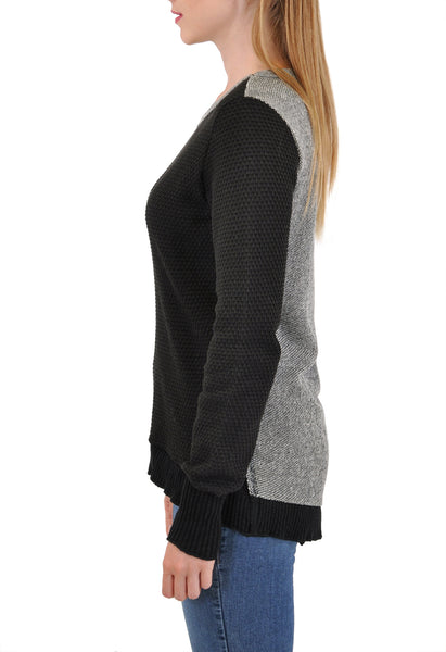 LONG SLEEVE CREW ASSYMETRICAL BACK