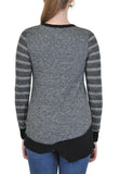 LONG SLEEVE STRIPE BACK CONTRAST