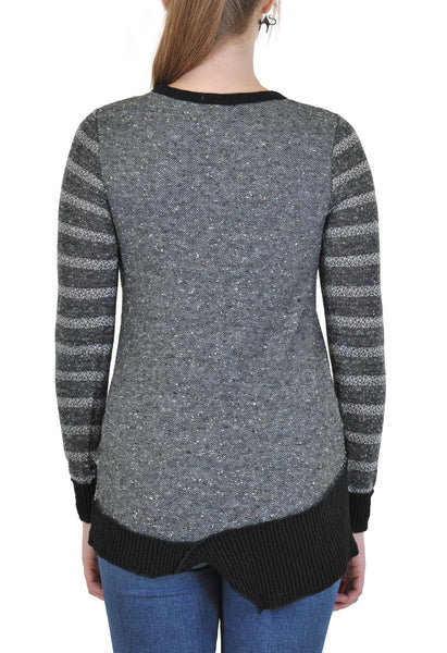 LONG SLEEVE STRIPE BACK CONTRAST