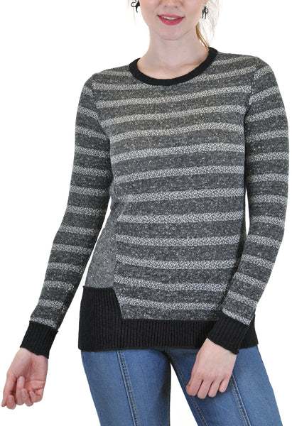 LONG SLEEVE STRIPE BACK CONTRAST