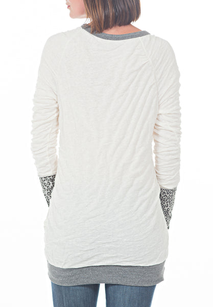 LEOPARD CUFF TOP