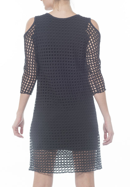 COLD SHOULDER CROCHET DRESS - PTJ TREND: Women's Designer Clothing