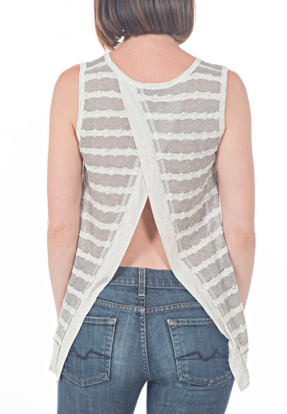 BACK OVERLAP TANK TOP - PTJ TREND: Women's Designer Clothing