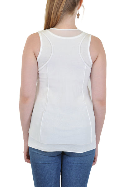 LAYERED TANK WITH FRONT POCKET