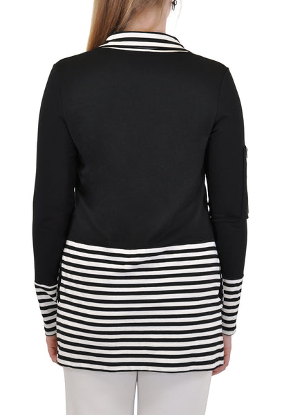 LONG SLEEVE JACKET STRIPE BLOCKED JACKET