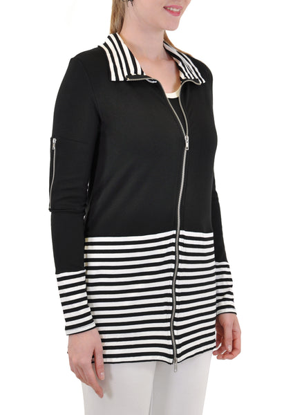 LONG SLEEVE JACKET STRIPE BLOCKED JACKET