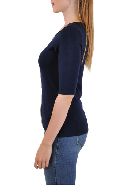 3/4 SLEEVE SNAP FRONT