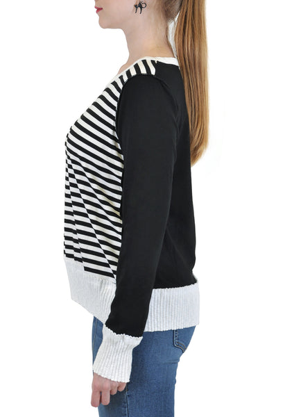 LONG SLEEVE CREW STRIPES RIB BAND