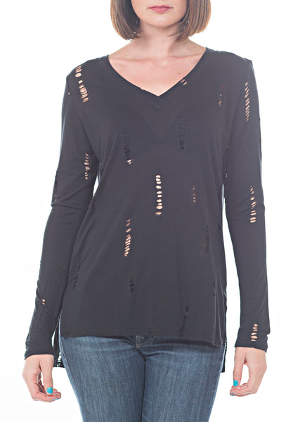 DISTRESSED TEE - PTJ TREND: Women's Designer Clothing