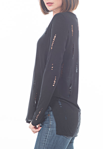 DISTRESSED TEE - PTJ TREND: Women's Designer Clothing