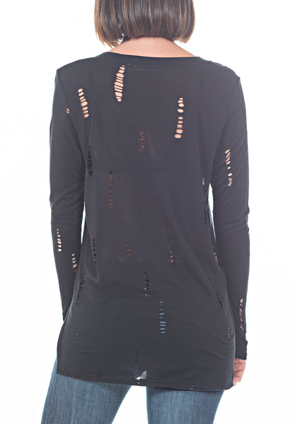 DISTRESSED TEE - PTJ TREND: Women's Designer Clothing