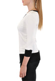 V-NECK  3/4 SLEEVE RIB TRIM