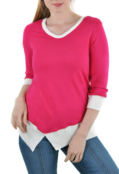 3/4 V NECK TOP RIB BAND