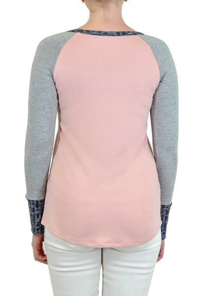 LONG SLEEVE CREW COLOR BLOCKED