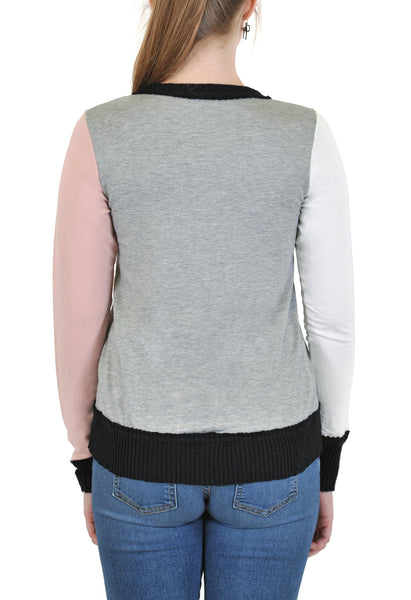 LONG SLEEVE COLOR BLOCK TOP