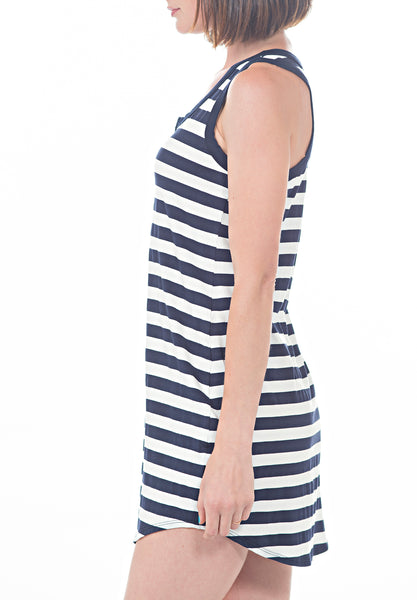 RACERBACK STRIPED DRESS - PTJ TREND: Women's Designer Clothing