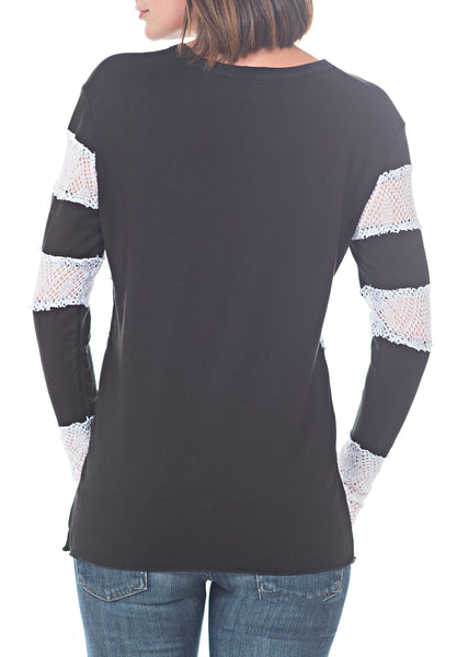 SWEATSHIRT W LACE INSET - PTJ TREND: Women's Designer Clothing