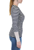 LONG SLEEVE CREW NECK STRIPES WITH BACK ZIP