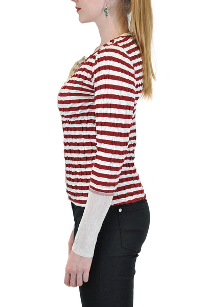 LONG SLEEVE CREW WITH FRONT SNAPS