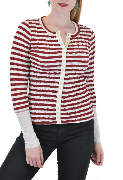 LONG SLEEVE CREW WITH FRONT SNAPS