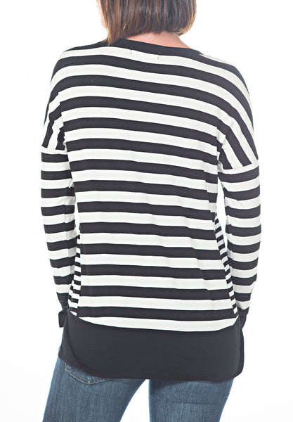 LS STRIPED TOP - PTJ TREND: Women's Designer Clothing