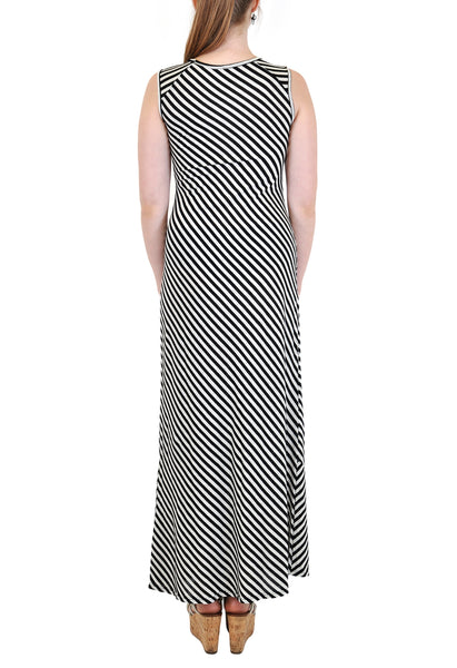 SLEEVELESS STRIPE MAXI DRESS
