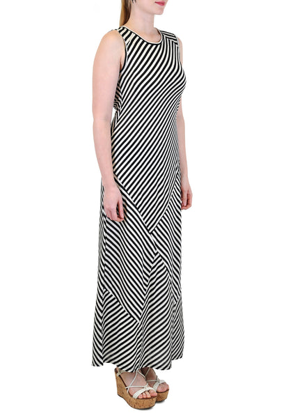 SLEEVELESS STRIPE MAXI DRESS
