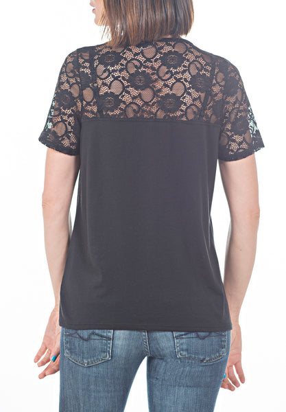 YOKE LACE TEE - PTJ TREND: Women's Designer Clothing