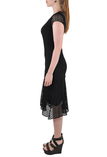 SHORT SLEEVE CROCHET DRESS