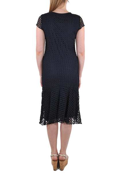 SHORT SLEEVE CROCHET DRESS