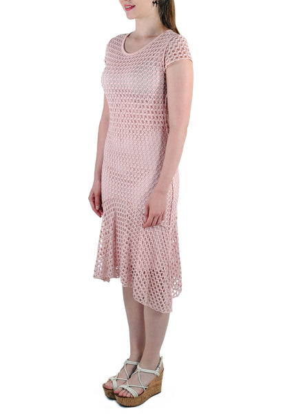 SHORT SLEEVE CROCHET DRESS