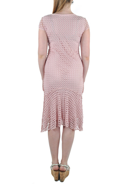 SHORT SLEEVE CROCHET DRESS