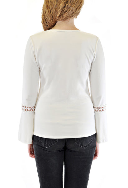 LONG SLEEVE BELL SLEEVE WITH CROCHET INSERT
