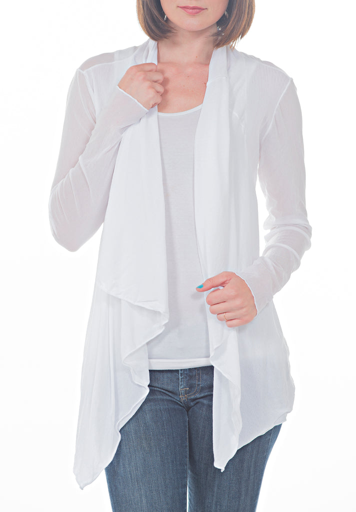 BELTED MESH CARDIGAN