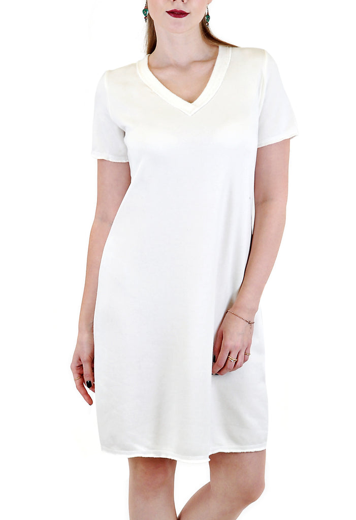 SHORT SLEEVE V NECK DRESS