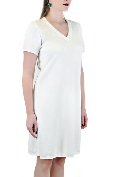 SHORT SLEEVE V NECK DRESS