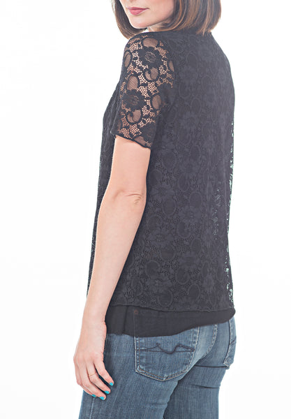 YOKE LACE TEE - PTJ TREND: Women's Designer Clothing