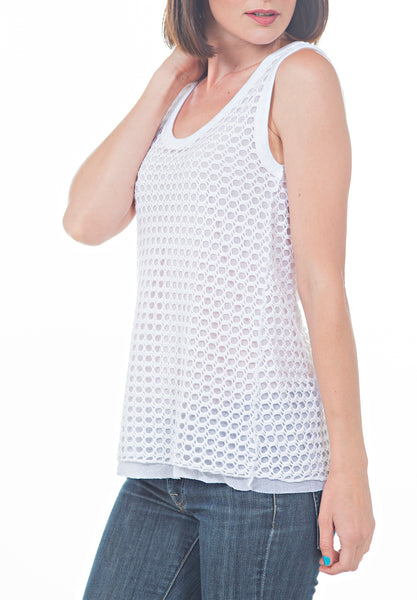 SLVLESS CROCHET TANK - PTJ TREND: Women's Designer Clothing